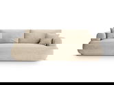 Canapea extensibila 3 locuri, Ella-120, Micadoni Home, 253x108x94 cm, catifea, bej deschis
