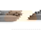 Canapea extensibila 3 locuri, Ella-120, Micadoni Home, 253x108x94 cm, catifea, bej inchis