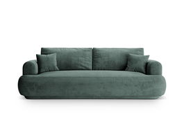 Canapea extensibila 3 locuri, Ella-120, Micadoni Home, 253x108x94 cm, catifea, petrol