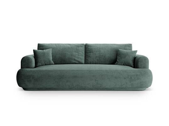 Canapea extensibila 3 locuri, Ella-120, Micadoni Home, 253x108x94 cm, catifea, petrol