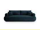 Canapea extensibila 3 locuri, Ella-120, Micadoni Home, 253x108x94 cm, catifea, petrol inchis