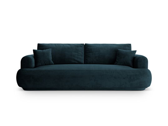 Canapea extensibila 3 locuri, Ella-120, Micadoni Home, 253x108x94 cm, catifea, petrol inchis