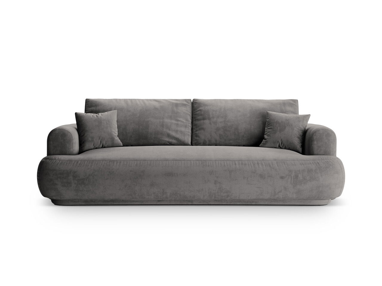 Canapea extensibila 3 locuri, Ella-120, Micadoni Home, 253x108x94 cm, catifea, gri