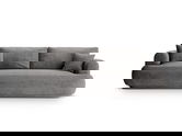 Canapea extensibila 3 locuri, Ella-120, Micadoni Home, 253x108x94 cm, catifea, gri