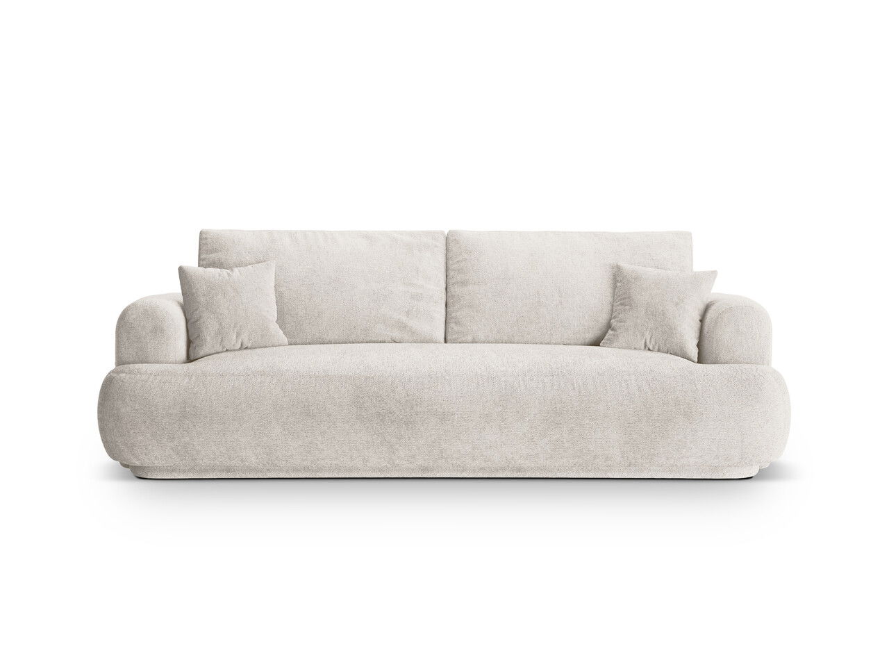Canapea extensibila 3 locuri, Ella-193, Micadoni Home, 253x108x94 cm, tesatura structurata chenille, bej