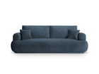Canapea extensibila 3 locuri, Ella-193, Micadoni Home, 253x108x94 cm, tesatura structurata chenille, albastru inchis