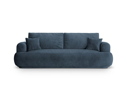 Canapea extensibila 3 locuri, Ella-193, Micadoni Home, 253x108x94 cm, tesatura structurata chenille, albastru inchis