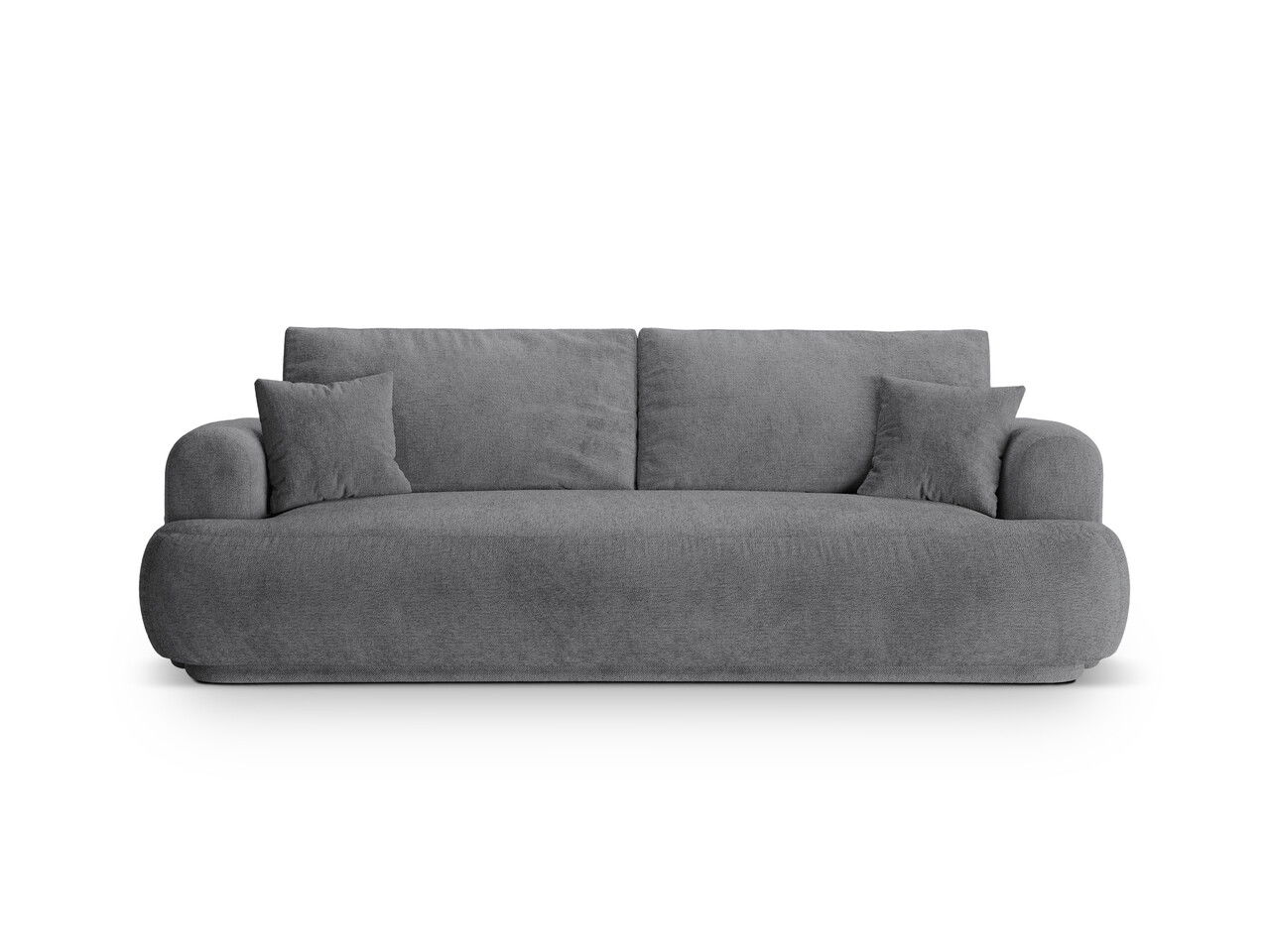 Canapea extensibila 3 locuri, Ella-193, Micadoni Home, 253x108x94 cm, tesatura structurata chenille, gri