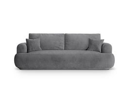 Canapea extensibila 3 locuri, Ella-193, Micadoni Home, 253x108x94 cm, tesatura structurata chenille, gri