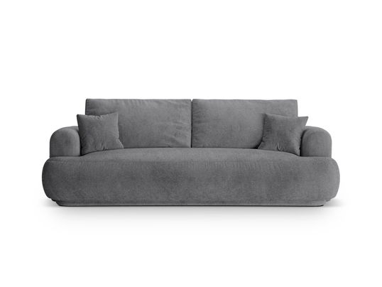 Canapea extensibila 3 locuri, Ella-193, Micadoni Home, 253x108x94 cm, tesatura structurata chenille, gri