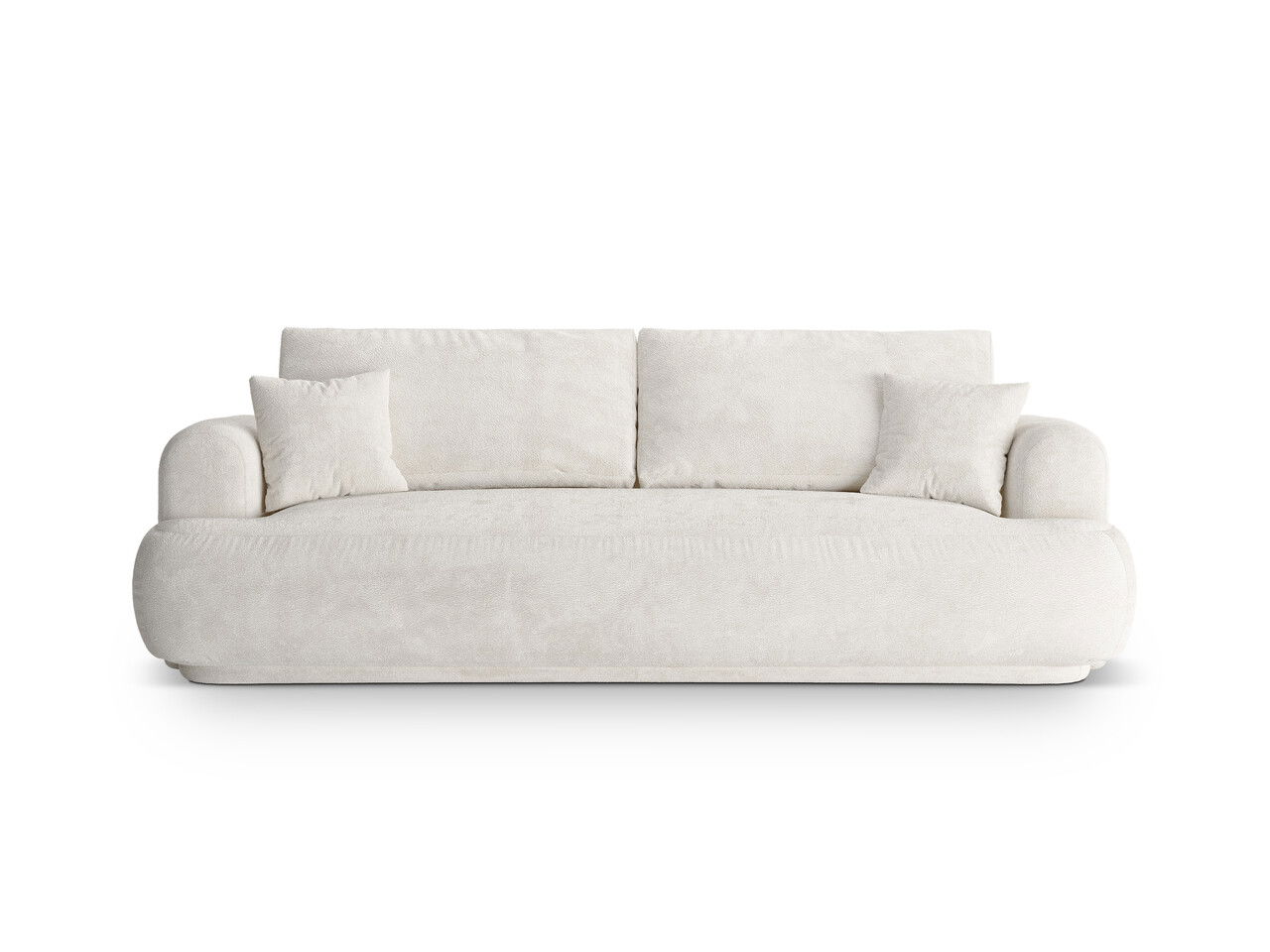 Canapea extensibila 3 locuri, Ella, Micadoni Home, 253x108x94 cm, tesatura boucle, bej deschis