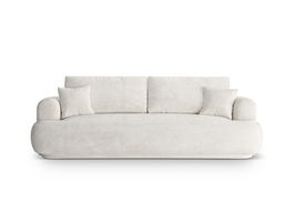 Canapea extensibila 3 locuri, Ella, Micadoni Home, 253x108x94 cm, tesatura boucle, bej deschis