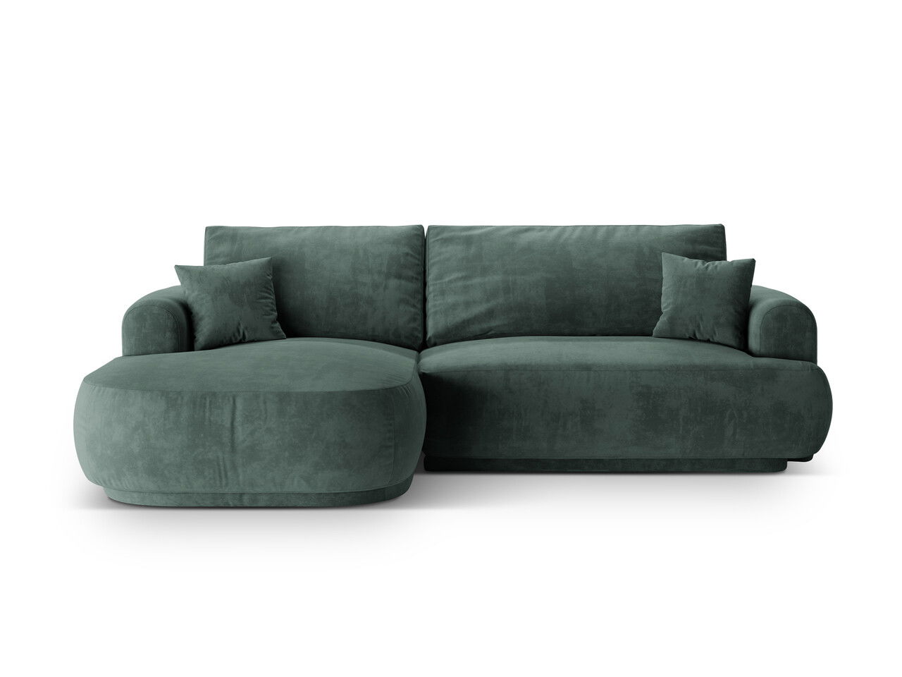 Coltar extensibil stanga 5 locuri, modular, cu lada depozitare, Ella, Micadoni Home, 271x174x94 cm, catifea, petrol