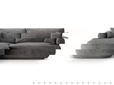 Coltar extensibil stanga 5 locuri, modular, cu lada depozitare, Ella, Micadoni Home, 271x174x94 cm, catifea, gri