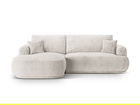 Coltar extensibil stanga 5 locuri, modular, cu lada depozitare, Ella, Micadoni Home, 271x174x94 cm, tesatura structurata chenille, bej
