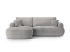 Coltar extensibil stanga 5 locuri, modular, cu lada depozitare, Ella, Micadoni Home, 271x174x94 cm, tesatura structurata chenille, bej inchis