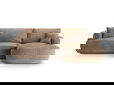 Coltar extensibil dreapta 5 locuri, modular, cu lada depozitare, Ella, Micadoni Home, 271x174x94 cm, catifea, bej inchis