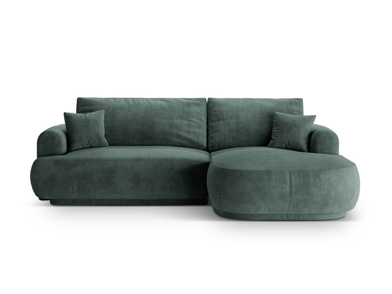 Coltar extensibil dreapta 5 locuri, modular, cu lada depozitare, Ella, Micadoni Home, 271x174x94 cm, catifea, petrol