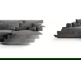 Coltar extensibil dreapta 5 locuri, modular, cu lada depozitare, Ella, Micadoni Home, 271x174x94 cm, catifea, gri