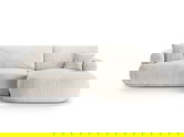 Coltar extensibil dreapta 5 locuri, modular, cu lada depozitare, Ella, Micadoni Home, 271x174x94 cm, tesatura structurata chenille, bej