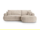 Coltar extensibil dreapta 5 locuri, modular, cu lada depozitare, Ella, Micadoni Home, 271x174x94 cm, tesatura structurata chenille, bej sand