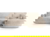 Coltar extensibil dreapta 5 locuri, modular, cu lada depozitare, Ella, Micadoni Home, 271x174x94 cm, tesatura structurata chenille, bej sand