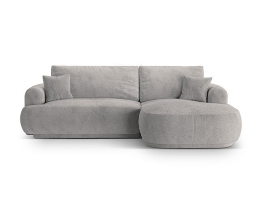 Coltar extensibil dreapta 5 locuri, modular, cu lada depozitare, Ella, Micadoni Home, 271x174x94 cm, tesatura structurata chenille, bej inchis
