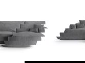 Coltar extensibil dreapta 5 locuri, modular, cu lada depozitare, Ella, Micadoni Home, 271x174x94 cm, tesatura structurata chenille, gri