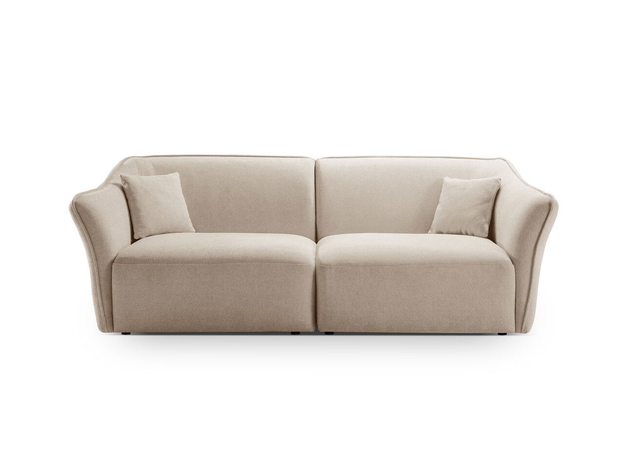 Canapea 3 locuri, Hailey, Micadoni Home, 206x102x79 cm, tesatura boucle, bej inchis