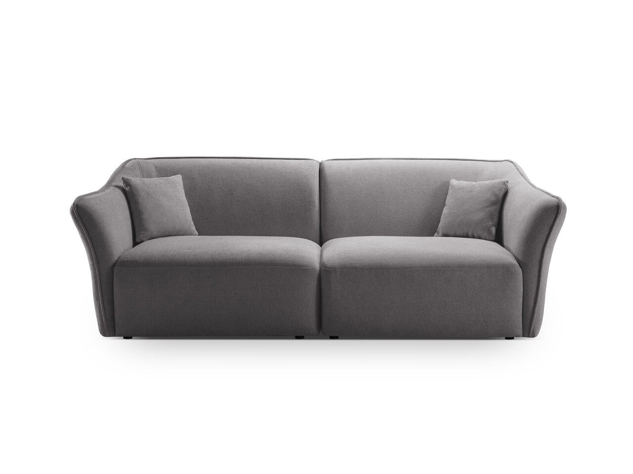 Canapea 3 locuri, Hailey, Micadoni Home, 206x102x79 cm, tesatura boucle, caramiziu