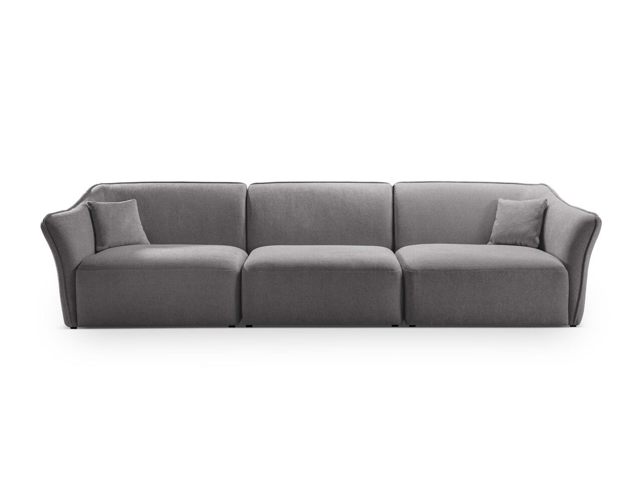 Canapea 5 locuri, Hailey, Micadoni Home, 292x102x79 cm, tesatura boucle, caramiziu
