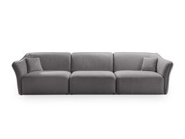 Canapea 5 locuri, Hailey, Micadoni Home, 292x102x79 cm, tesatura boucle, caramiziu