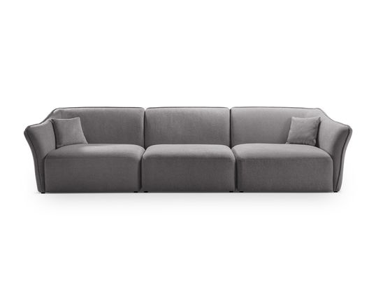 Canapea 5 locuri, Hailey, Micadoni Home, 292x102x79 cm, tesatura boucle, caramiziu
