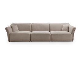 Canapea 5 locuri, Hailey, Micadoni Home, 292x102x79 cm, tesatura boucle, verde menta
