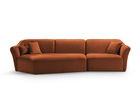 Coltar stanga 5 locuri, Hailey, Micadoni Home, 292x138x79 cm, tesatura boucle, gri deschis