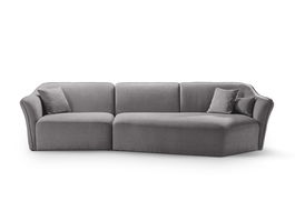 Coltar dreapta 5 locuri, Hailey, Micadoni Home, 292x138x79 cm, tesatura boucle, caramiziu