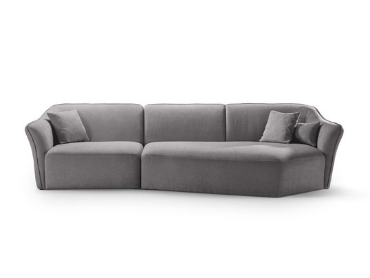 Coltar dreapta 5 locuri, Hailey, Micadoni Home, 292x138x79 cm, tesatura boucle, caramiziu