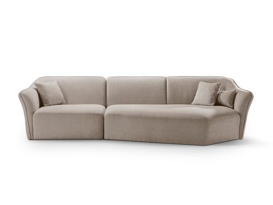 Coltar dreapta 5 locuri, Hailey, Micadoni Home, 292x138x79 cm, tesatura boucle, verde menta