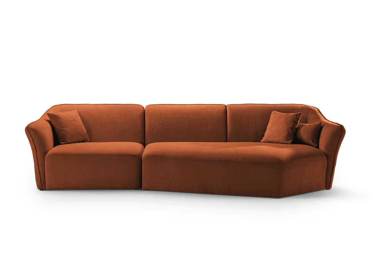 Coltar dreapta 5 locuri, Hailey, Micadoni Home, 292x138x79 cm, tesatura boucle, gri deschis