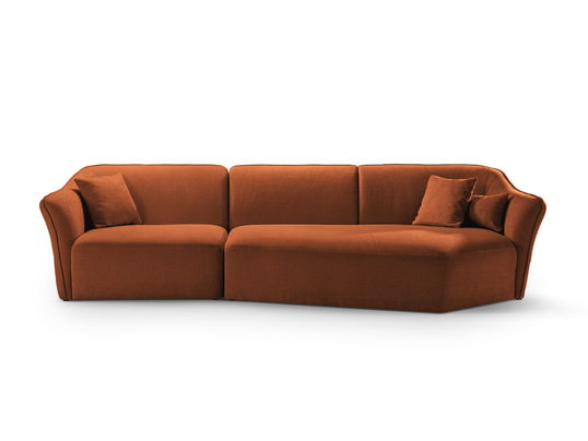 Coltar dreapta 5 locuri, Hailey, Micadoni Home, 292x138x79 cm, tesatura boucle, gri deschis