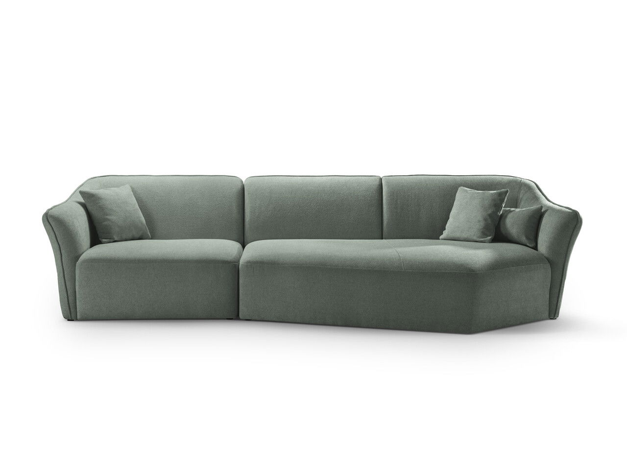 Coltar dreapta 5 locuri, Hailey, Micadoni Home, 292x138x79 cm, tesatura boucle, grafit
