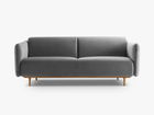 Canapea 2 locuri, Noomi-88, Micadoni Home, 162x94x75 cm, catifea, gri