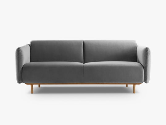 Canapea 2 locuri, Noomi-88, Micadoni Home, 162x94x75 cm, catifea, gri
