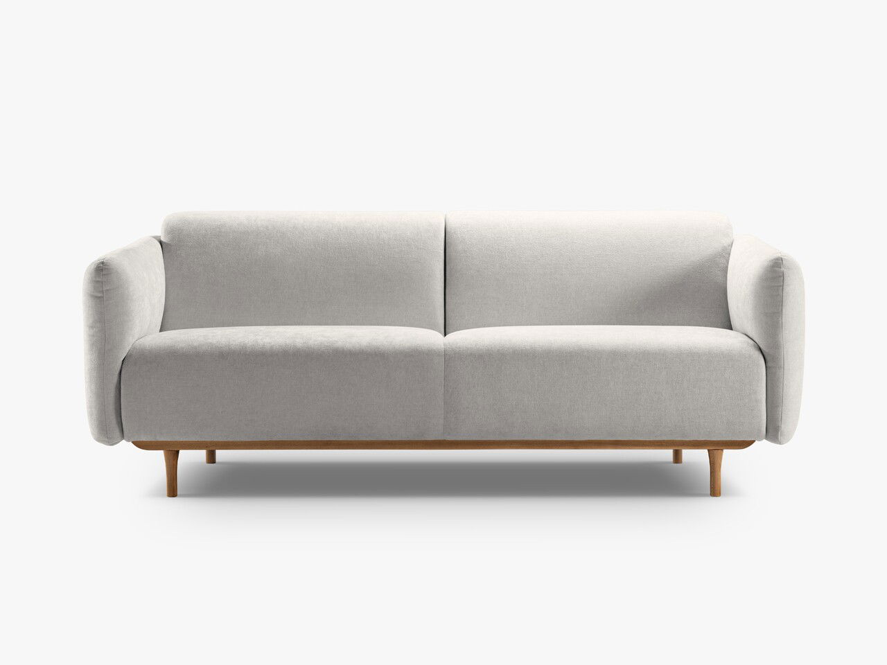Canapea 2 locuri, Noomi-215, Micadoni Home, 162x94x75 cm, tesatura structurata chenille, gri deschis