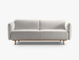Canapea 2 locuri, Noomi-215, Micadoni Home, 162x94x75 cm, tesatura structurata chenille, gri deschis