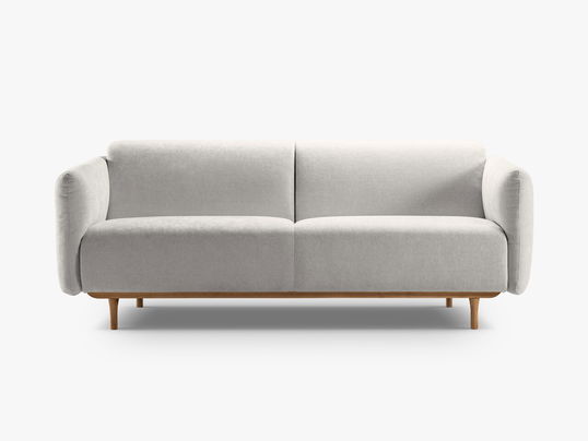Canapea 2 locuri, Noomi-215, Micadoni Home, 162x94x75 cm, tesatura structurata chenille, gri deschis