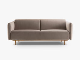 Canapea 3 locuri, Noomi-88, Micadoni Home, 196x94x75 cm, catifea, gri beton