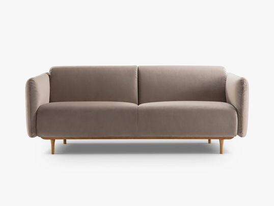 Canapea 3 locuri, Noomi-88, Micadoni Home, 196x94x75 cm, catifea, gri beton