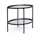 Masuta de cafea Jens, Bizzotto, 64x44x55.5 cm, otel/sticla, negru