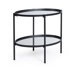Masuta de cafea Jens, Bizzotto, 64x44x55.5 cm, otel/sticla, negru
